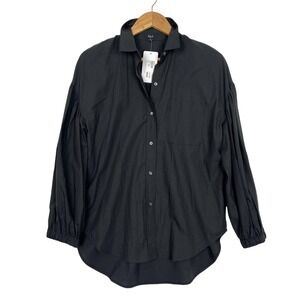 Rails Women’s Winnie Top Black Oversized Button Down Shirt Size S